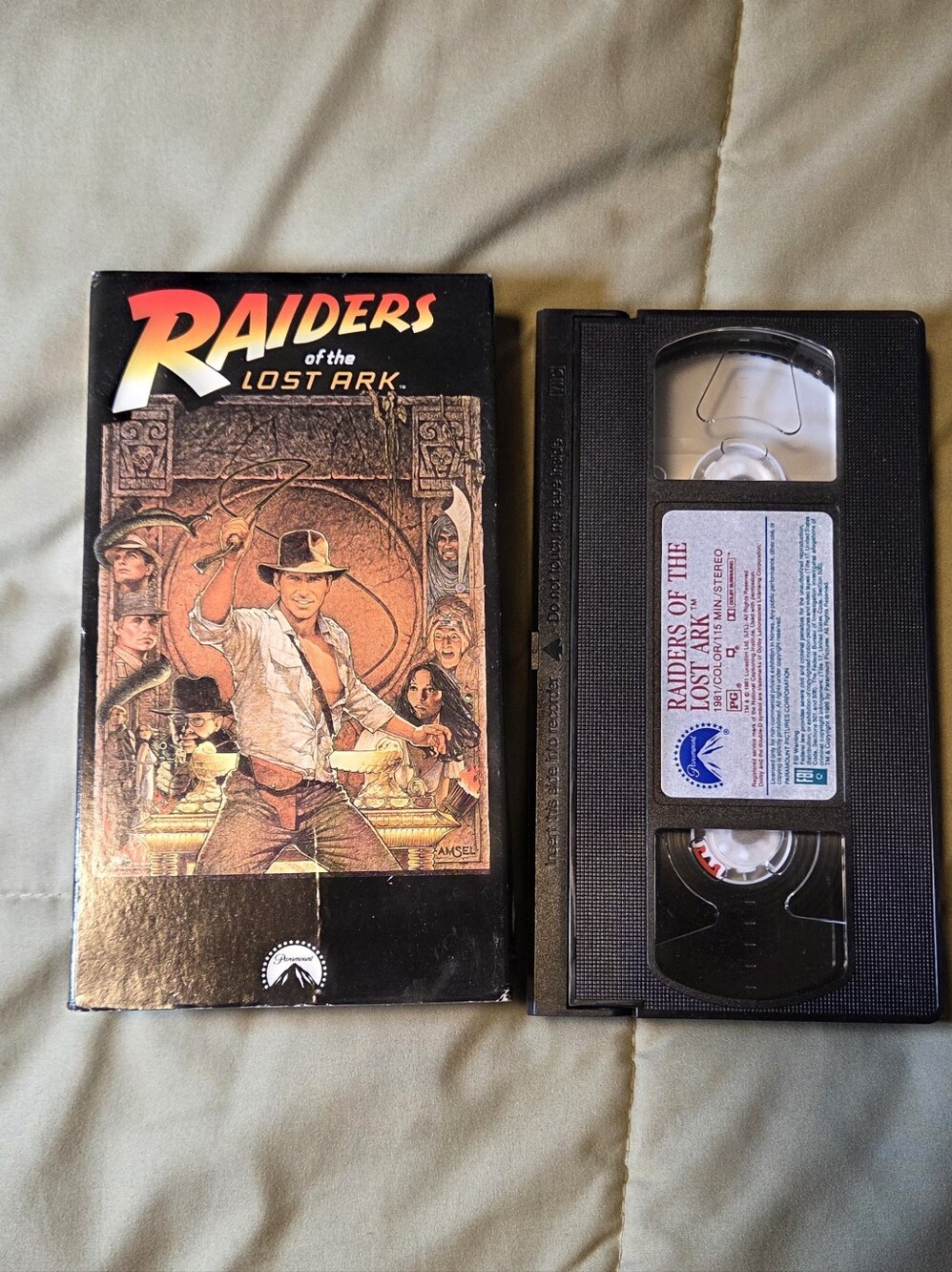 Raiders of the Lost Ark VHS Harrison Ford Indiana Jones Paramount Untested